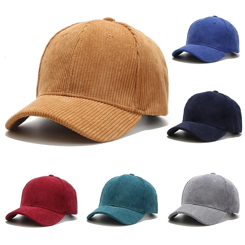 Berretto da baseball in velluto a coste primavera autunno Cappello da baseball vintage unisex Donna Uomo Outdoor regolabile Hip Hop Gorras Snapback