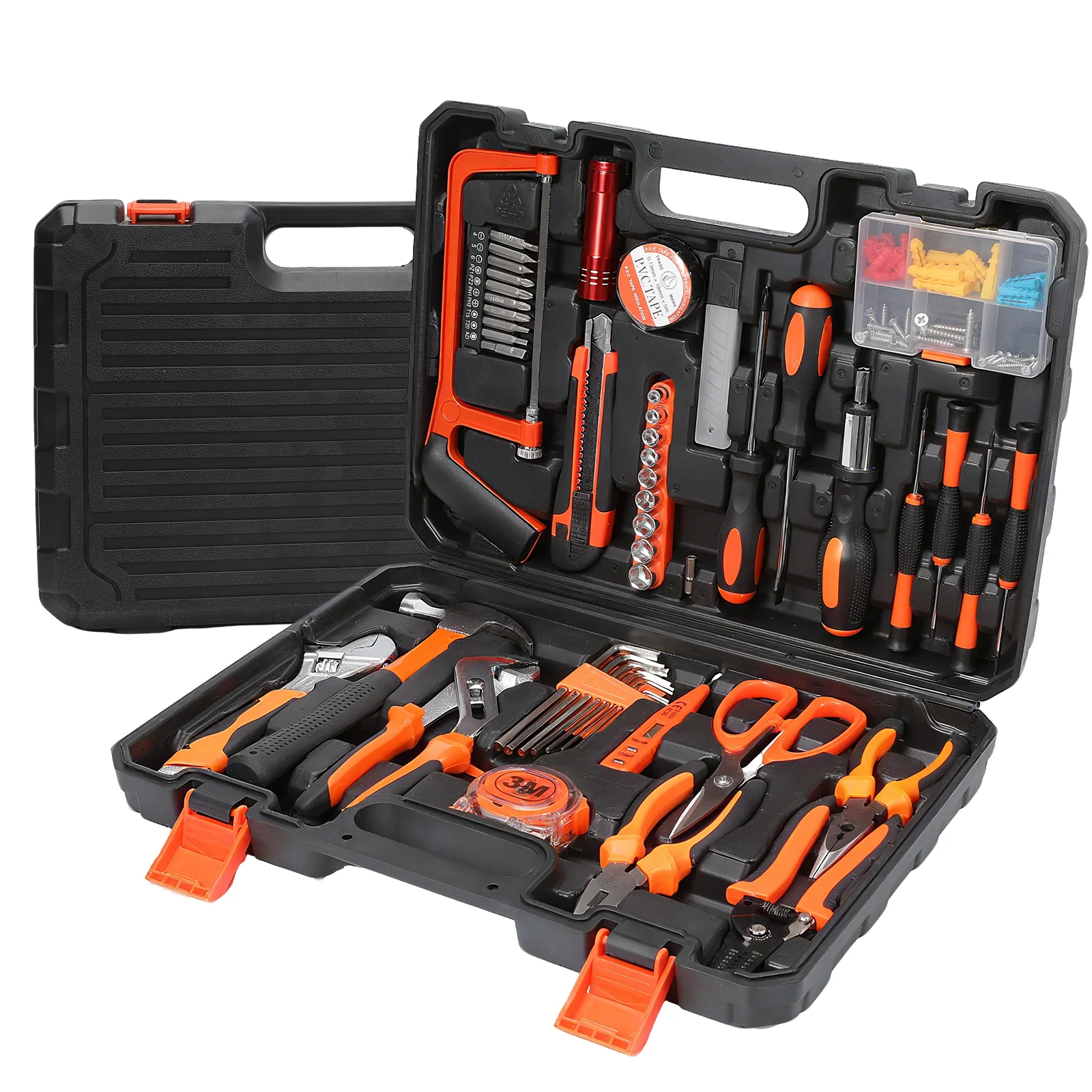 Kit d'outils domestiques 102 pièces, ensemble de tournevis, boîte à outils, ensemble de matériel électrique, outils de réparation automobile, ensemble combiné d'outils de menuiserie