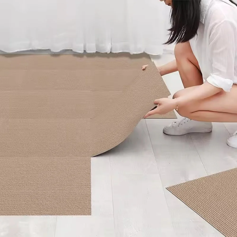 10pcs 30x30cm Self Adhesive Carpet Living Room Splicing Blocks Floor Mat Decor Office Staircase Anti-slip Carpet Floor Sticker