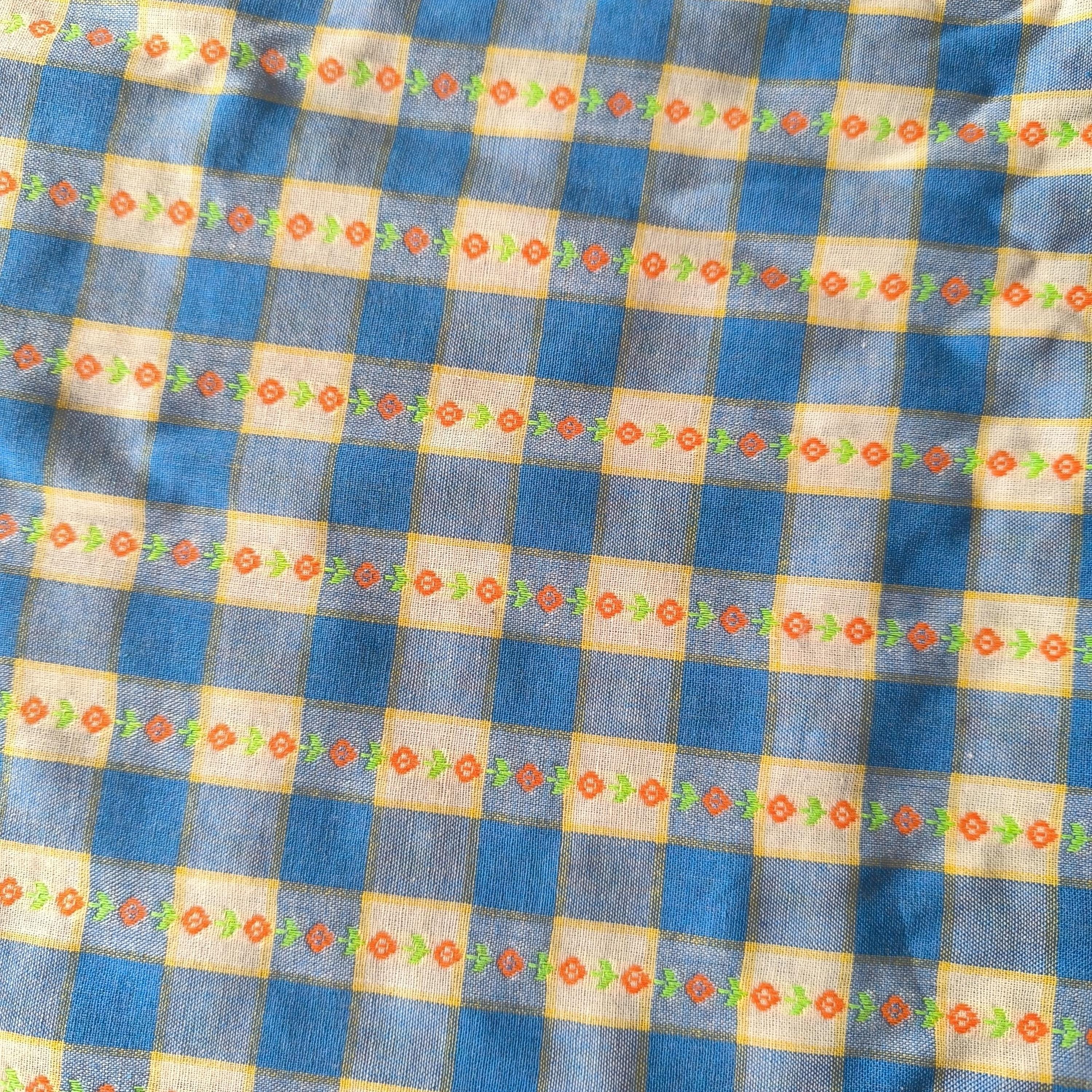 Tessuto di cotone a quadri floreali, tessuto a quadri, tessuto di cotone, tessuto per cucito, tessuto per abiti, tessuto floreale, tessuto per tende,