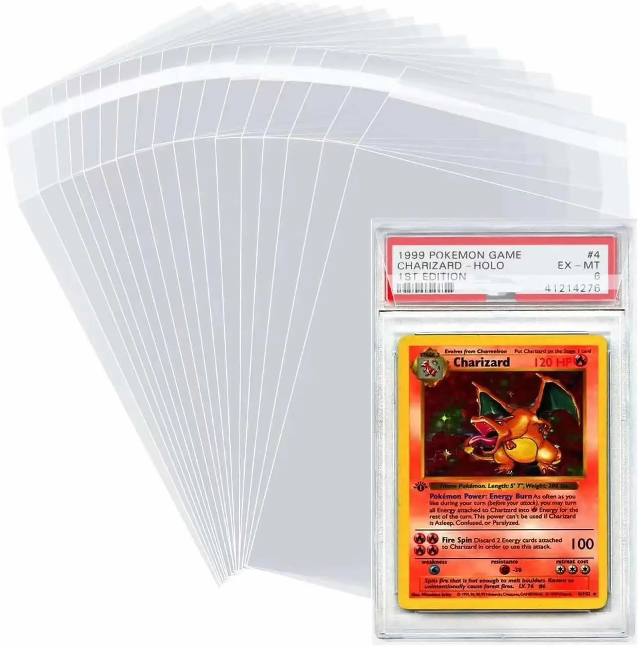 100 Pezzi Bustine Protettive Sigillabili per Carte Sportive Gradate, Custodie Professionali per Collezionisti di Carte Pokémon, Baseball e Football