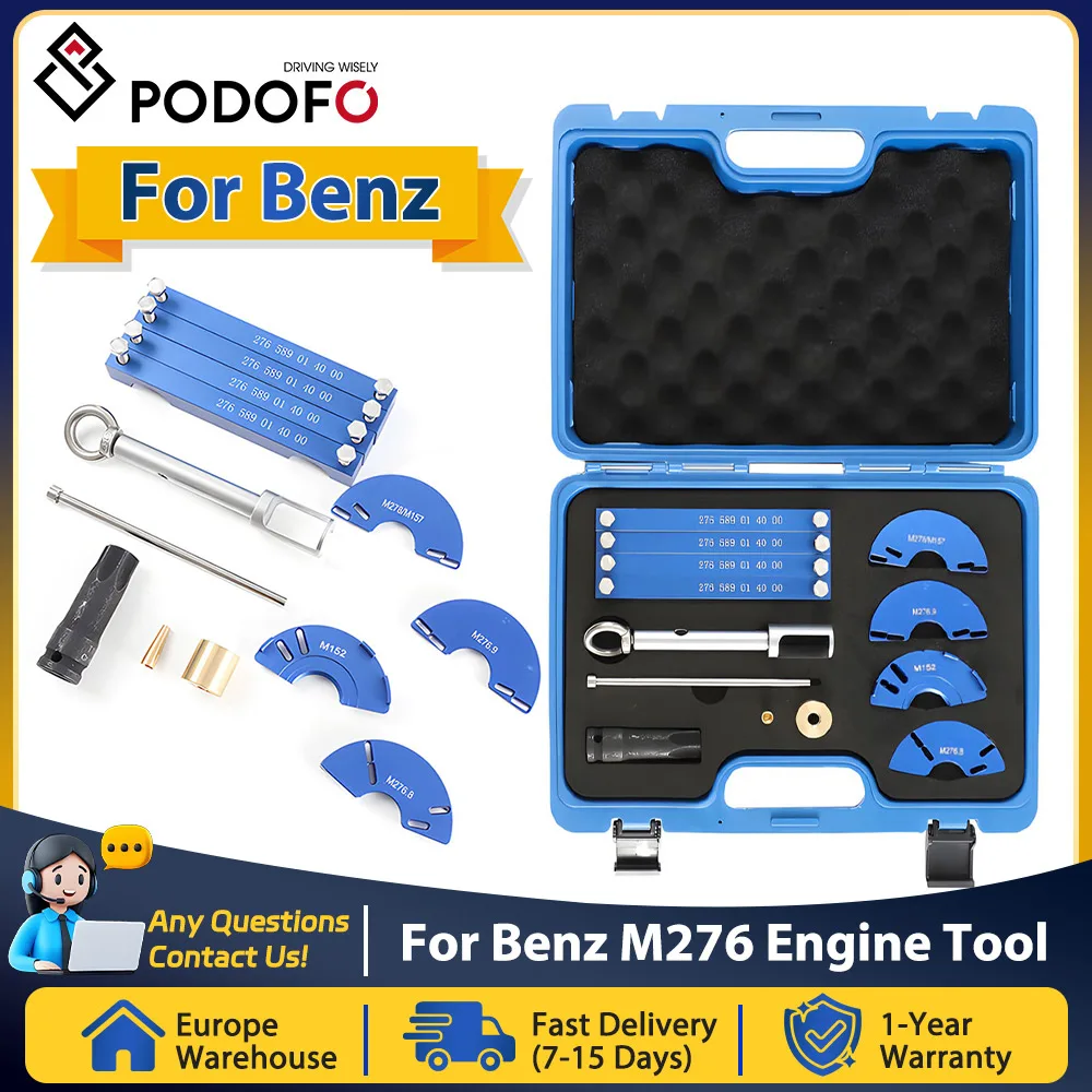 Podofo Kit Attrezzi Regolazione Distribuzione Motore con 4 Utensili Regolatori Albero a Camme per Mercedes Benz M276/M278