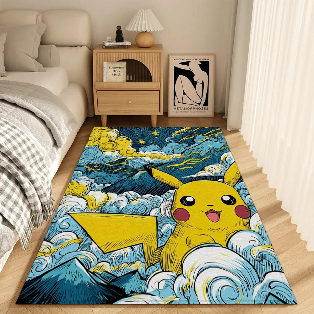 Fashion Entrance Mat Living Room P-Pokemon Rugs Decoration P-Pikachu Balcony Bedrooom Carpet for Kitchen Floor Mats Door Bath