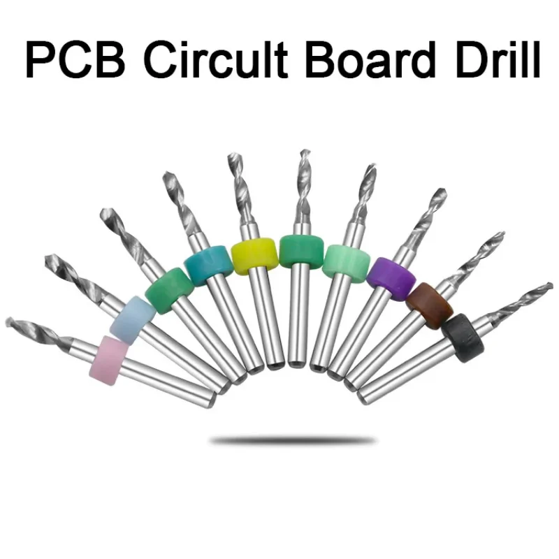 Set di 10 punte da trapano per PCB da 0,1-3,0 mm in carburo, micro punte elicoidali per circuiti stampati e foratura CNC