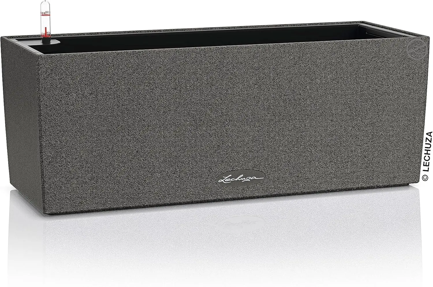 2er-Set BALCONERA Stein 50 Pflanzgefäß mit Selbstbewässerung, Graphitschwarz, 50x19x19 cm Image