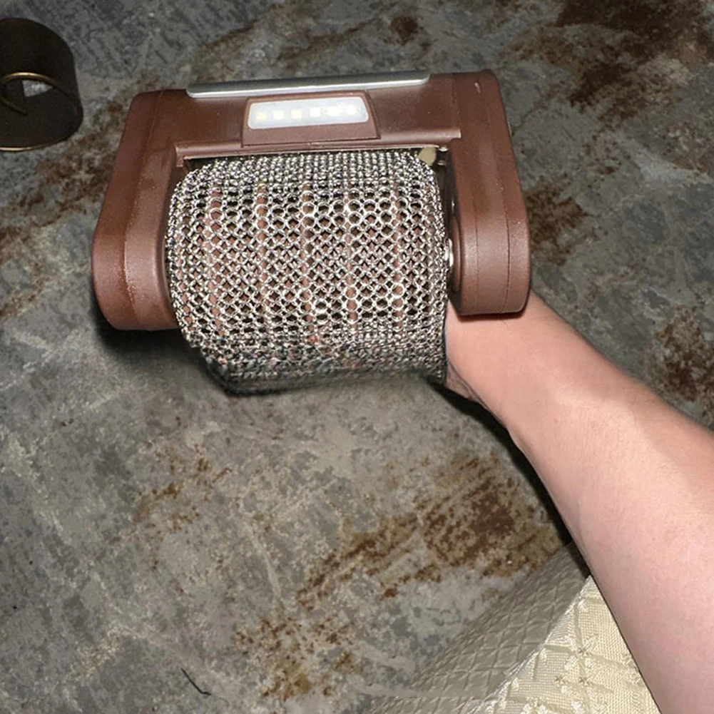 Elektrische BBQ-Grillbürste, Rollen aus Edelstahl 304, bürstenlos, klar, gebrannte Lebensmittel-Grillbürste, kabellos, für das Kochen in der Küche im Freien Image