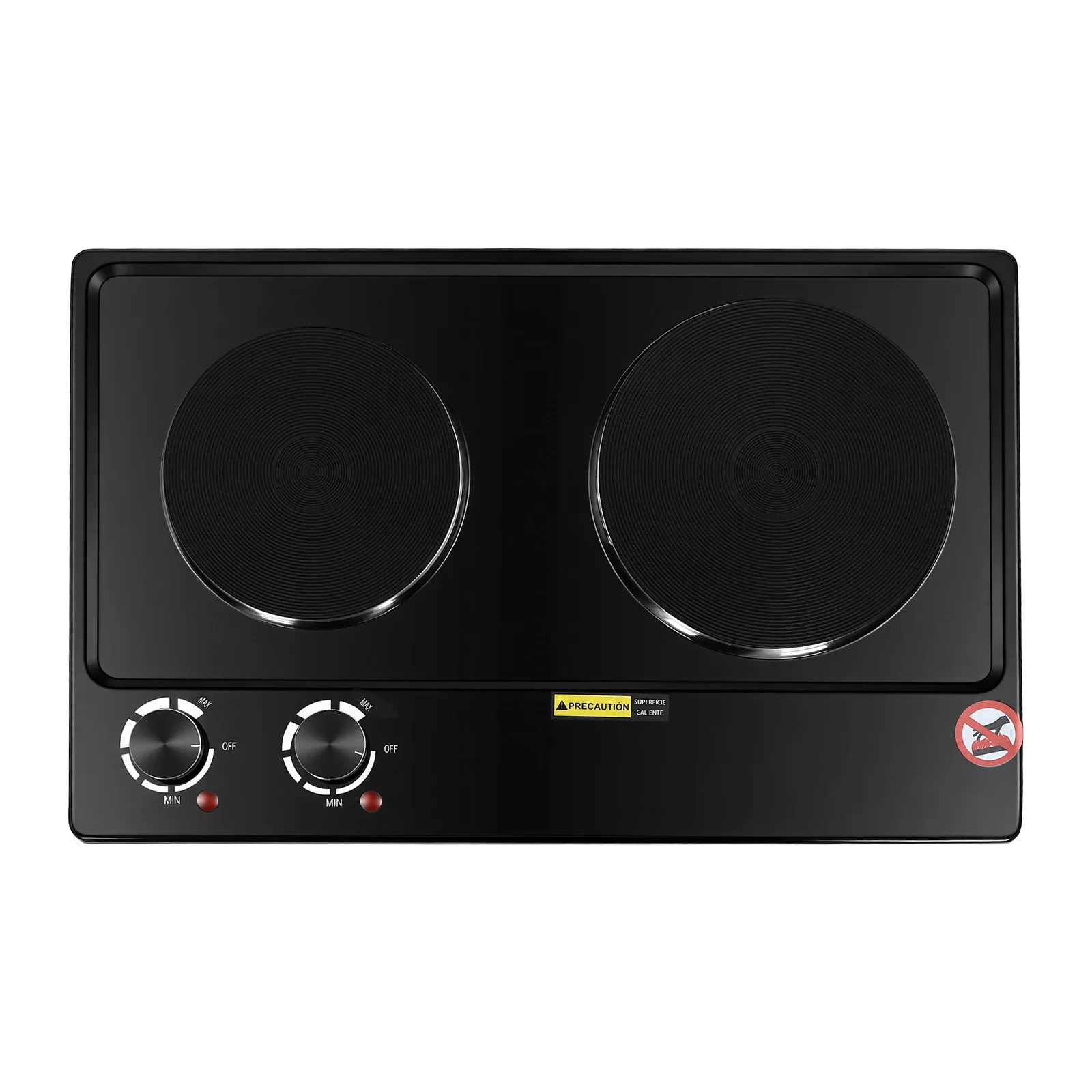 2500W Doppelbrenner Elektroherd Elektrisches Kochfeld mit 2 Platten Einstellbare Heizleistung 220-240V zum Kochen von Speisen Image
