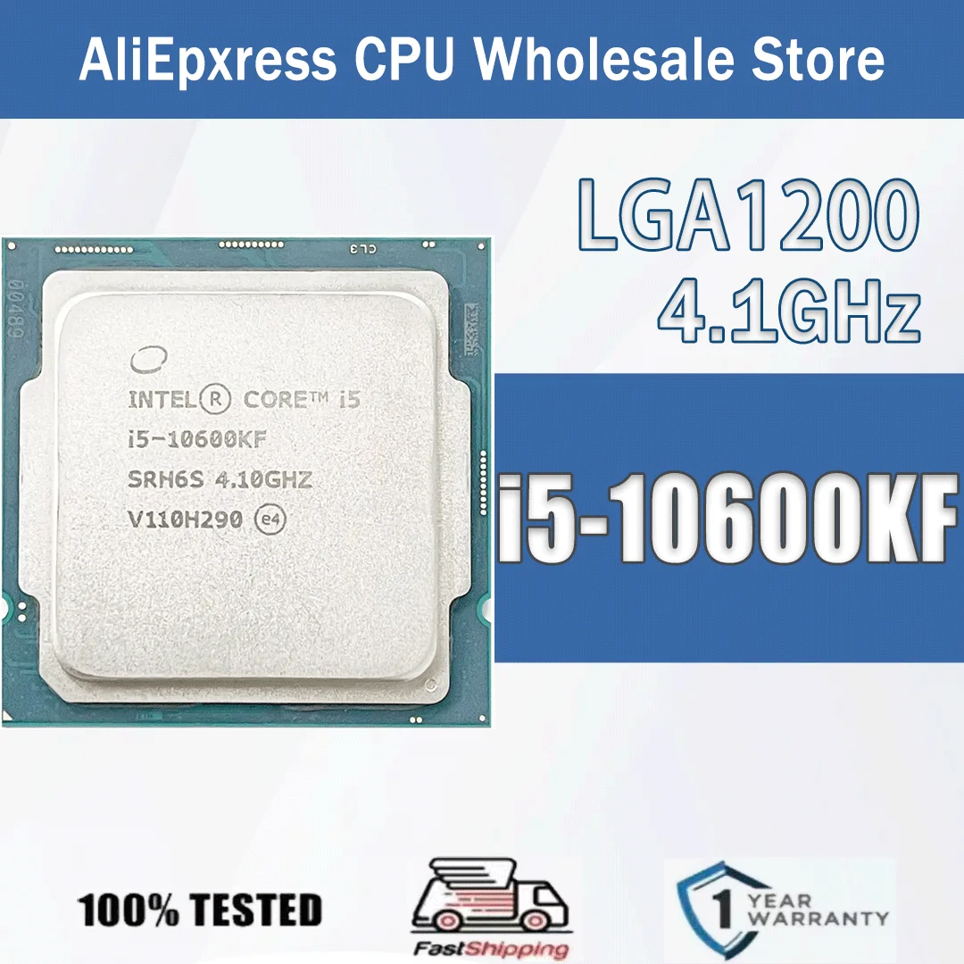 Intel Core i5-10600KF 6 Core 12 Thread 4,1 GHz 125 W 12 MB Cache 14 nm Comet Lake-S DDR4-2666 MHz SRH37 LGA 1200 Image