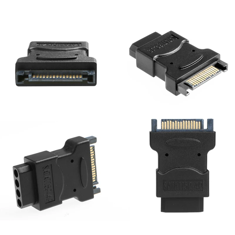 1 Stück 15-poliger SATA-Stecker auf 4-polige Molex-PC-IDE-Buchse, Netzteil, Netzteil für Festplatten Image
