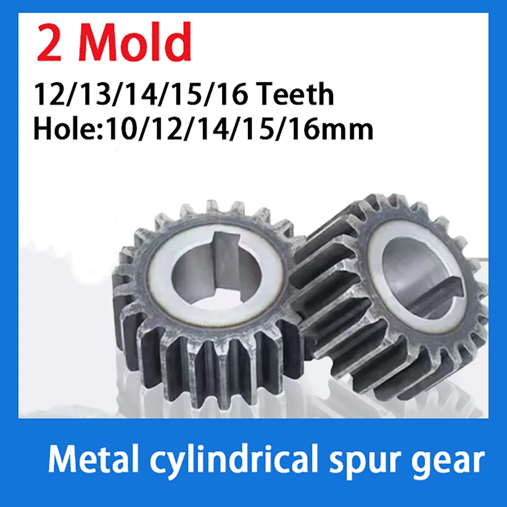 Typ 2 12/13/14/15/16 Zähne 45 # Kohlenstoffstahl-Zahnrad mit Loch 10/12/14/15/16mm, Positivgetriebe 2 Mod, Mechanisches Übertragungsmotor-Kleinrad Image