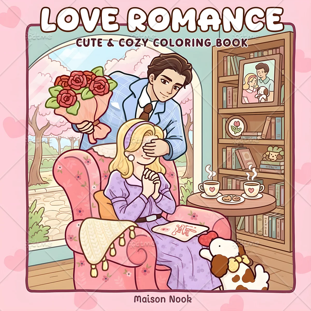 LOVE ROMANCE Malbuch mit Auffälligen und Einfachen Mustern für Erwachsene Niedliches Zeichenbuch Perfektes Geschenk für Partys und Geburtstage ﻿ Image