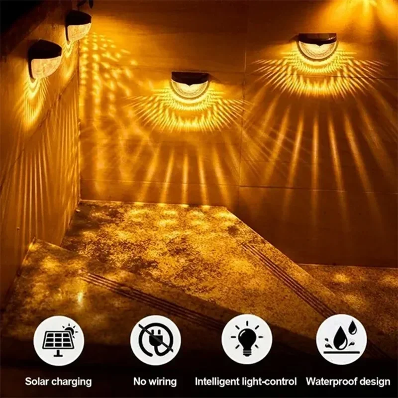 10Pack LED lumière solaire lampes murales extérieures énergie lampes de jardin étanche lampe de clôture solaire décoration de noël feston lumière LED