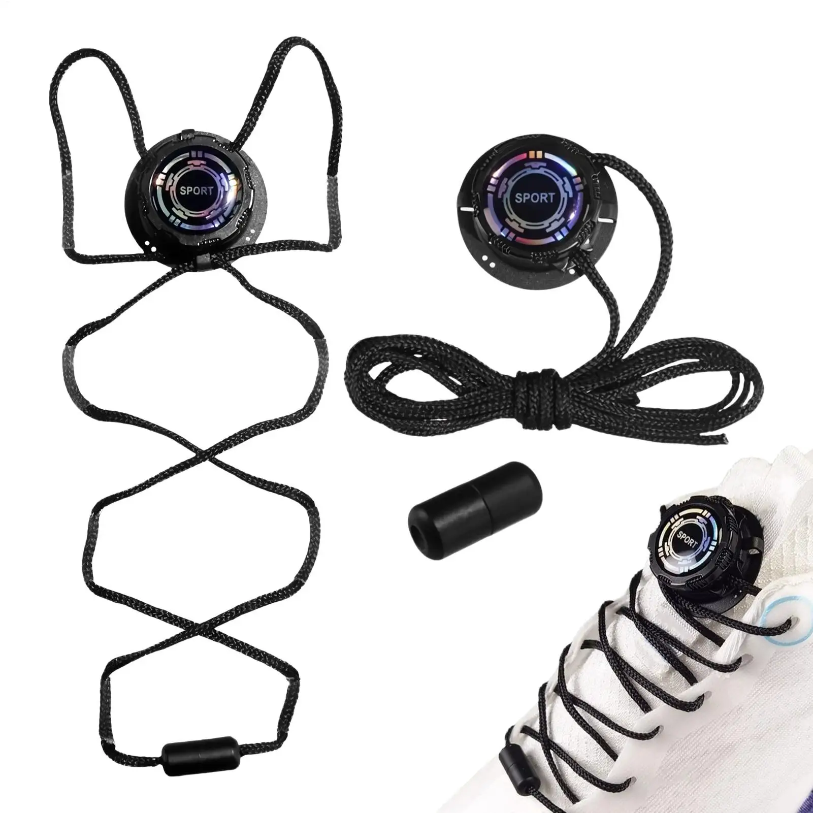 Schuhverschlüsse ohne Binden mit Drehverschlüssen für Sport- und Outdoor-Schuhe, Unisex Schnellverstell-Design, Schnürsenkel ohne Binden Image