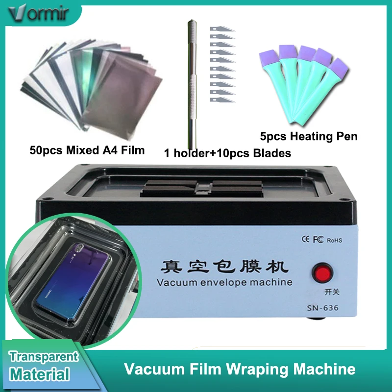 VORMIR Vollautomatische Handy-Vakuumverpackungsmaschine Handy-Farbwechsel-Vollabdeckungs-Laminier- und Verpackungsmaschine Image