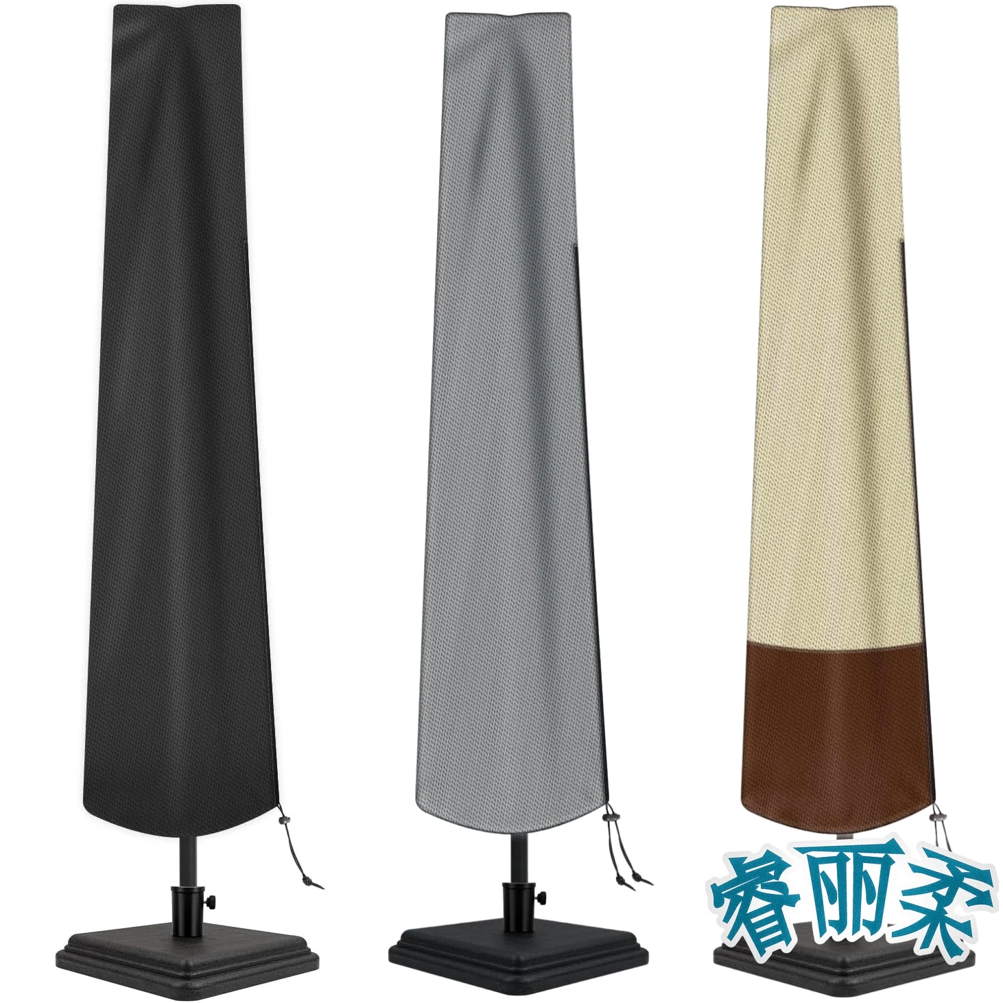 Robuste 600D Oxford-Stoff Sonnenschirm-Abdeckung Wasserdichte Schirmhülle für Außenschirme Image