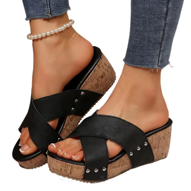 2026 Neue Modische Sommer-Keilsandalen für Damen, Plateau-Sandalen mit Gummisohle, Schnalle, Peeptoe, Elegante Schuhe für Frauen, Sandalen Größe 36-43