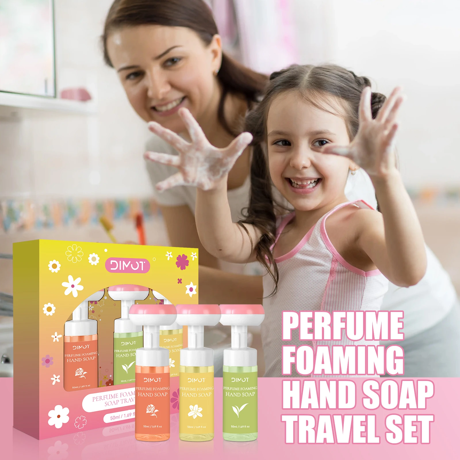 3 Stück/Set Parfüm, schäumende Handseife, Waschen, feuchtigkeitsspendend, sicher, zuverlässige Reinigung, Händedesinfektionsmittel, alkoholfrei, für Erwachsene und Kinder Image