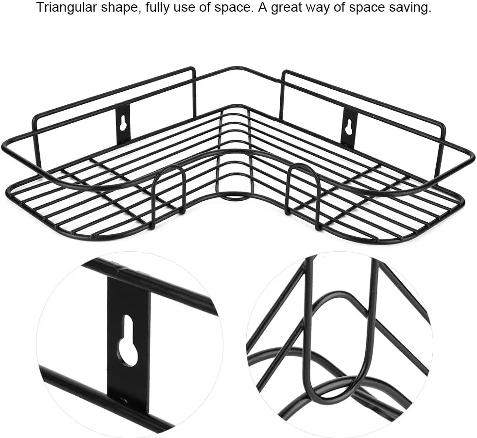 Eck-Duschablage Badezimmer-Organizer Selbstklebende Aufbewahrungsablage für Pflegeprodukte Duschablage Ohne Bohren oder Mit Bohren