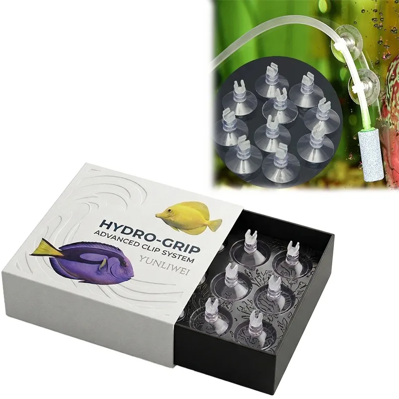 50/100 Stück Weicher Gummi-Aquarium-Saugnapfhalter für Fischbecken Luftleitungsrohr Kabelbefestigung Kompaktes Design Einfach zu installieren Image