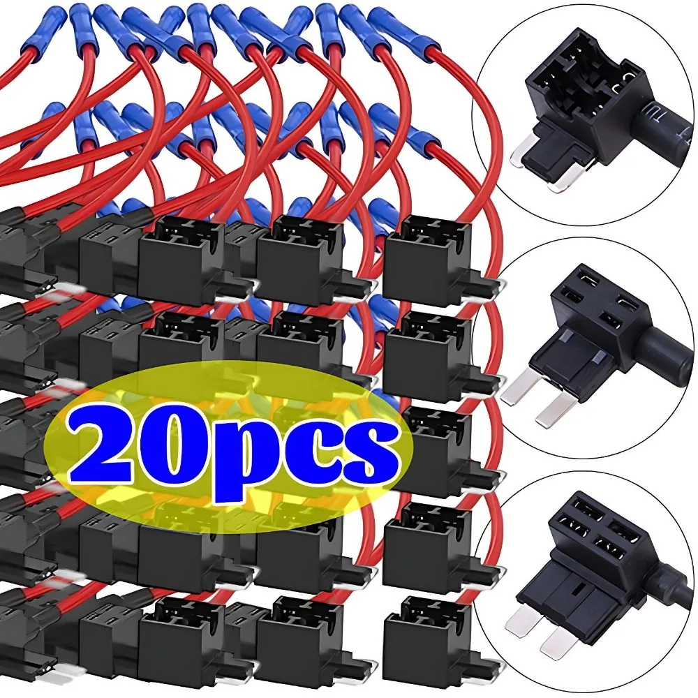 Universal Auto Sicherung Tap Halter Fügen EINE Schaltung Piggy Zurück Standard Mini Micro Blade Sicherung Box Power Adapter Draht Buchse Kabel Kit Image