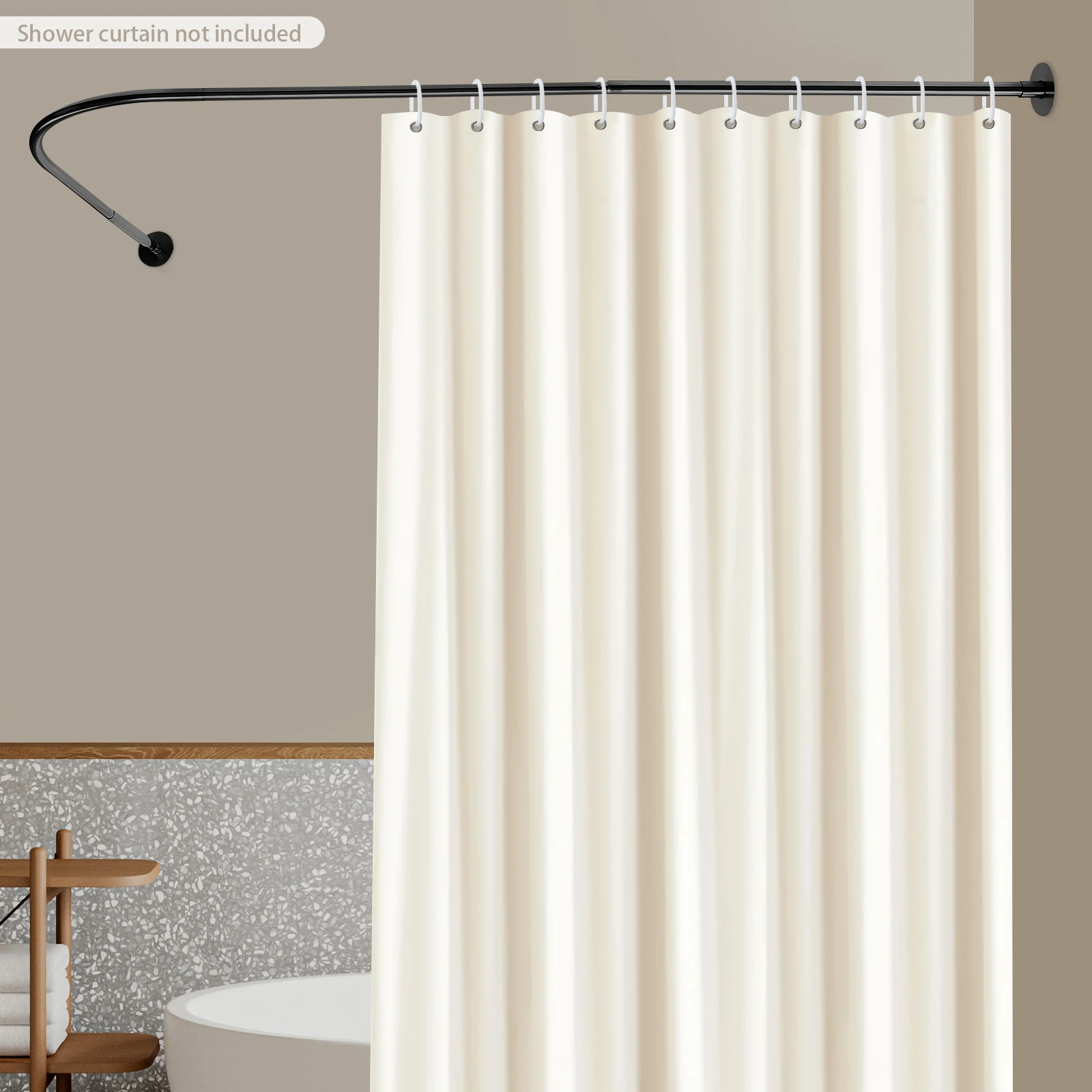 Duschvorhangstange L-Form Ohne Bohren Duschstange Eck-Teleskopstange