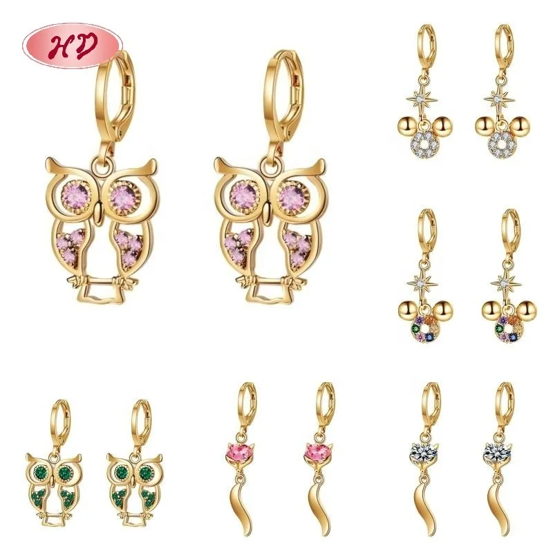 Set di Orecchini Placcati in Oro 18K di Hengdian Jewelry Orecchini a Cerchio e Pendenti per Donna Disponibili MOQ 1 per Regalo e Festa