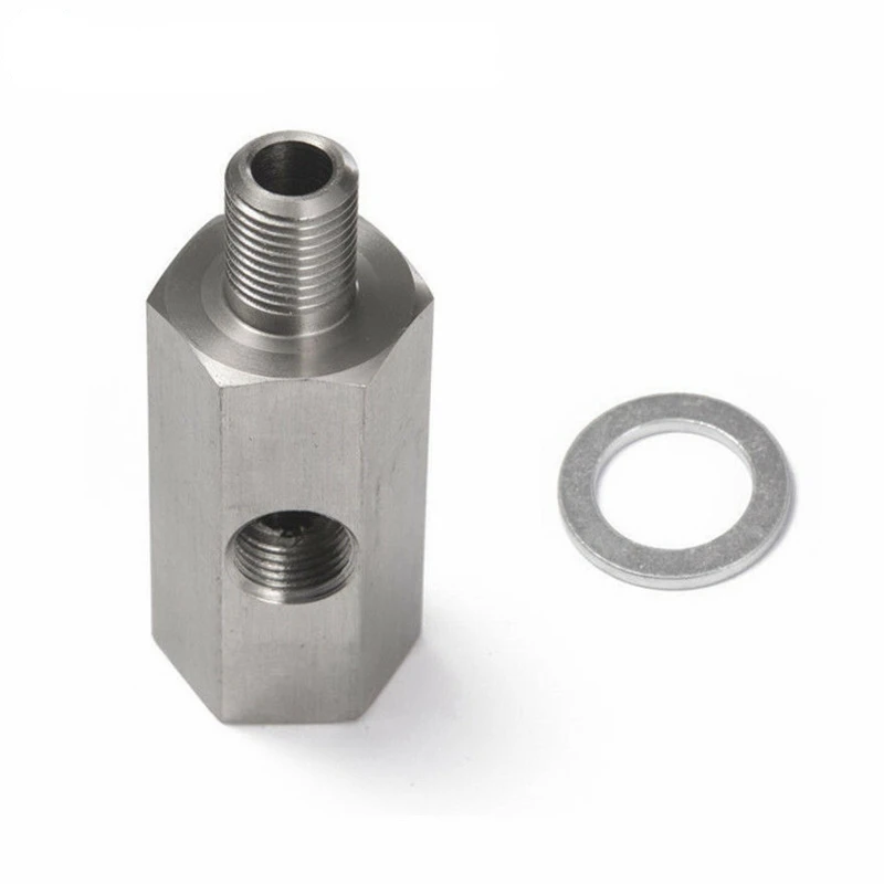 Adattatore a T in Acciaio Inox per Sensore di Pressione Carburante Riduzione 1/8'' NPT Raccordo per Linea di Alimentazione 1/8NPT M10*1.5 M12*1.5