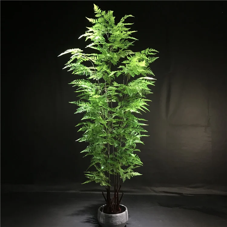 Vendite dirette della fabbrica a buon mercato grande verde pianta in vaso di plastica Bonsai albero ad alta simulazione artificiale felce foglie albero per la casa