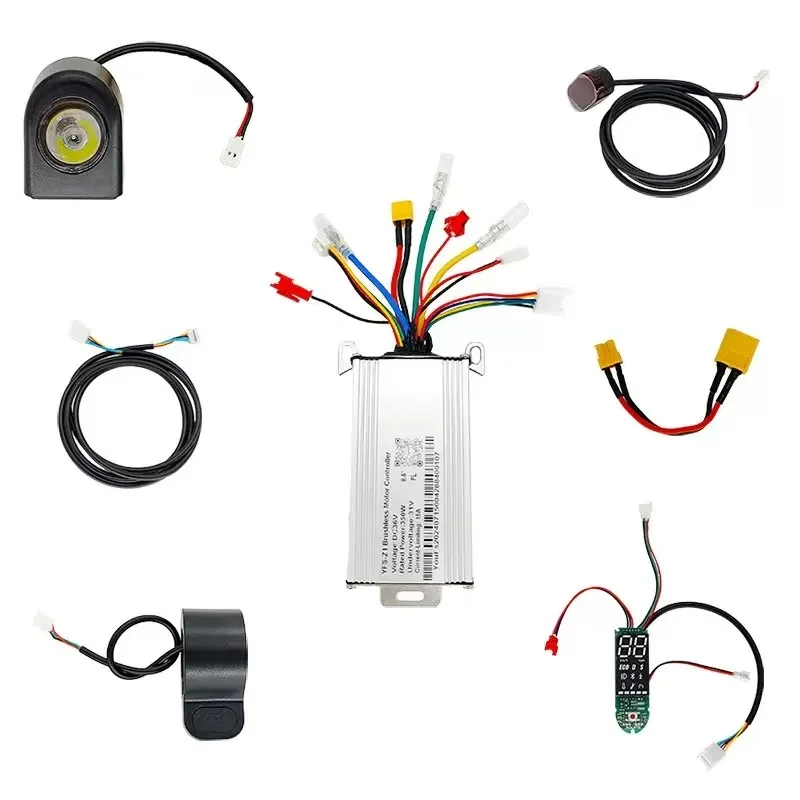Kit Universale per Monopattino Elettrico XM: Controller Strumento Acceleratore Faro Anteriore e Fanale Posteriore