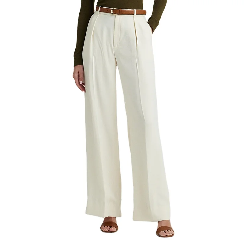 Pantaloni larghi formali da donna pantaloni larghi da donna di nuova moda pantaloni larghi a vita alta pantaloni bianchi da donna