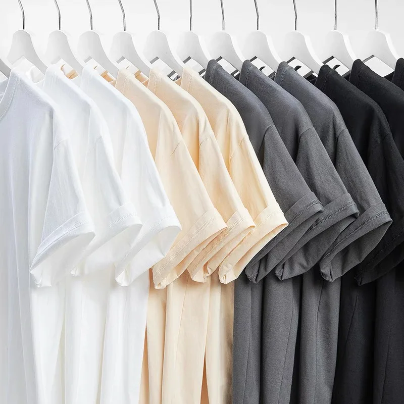 T-Shirt oversize OEM t-Shirt tinta unita a manica corta in cotone bianco taglie forti t-Shirt da uomo