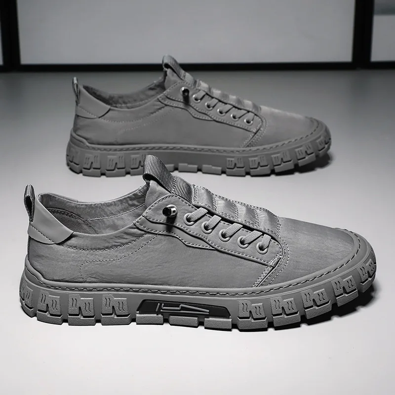 Scarpe da Uomo in Seta Ghiaccio Traspiranti Suole Morbide Versatili Antiscivolo Scarpe da Skate Casual Trendy