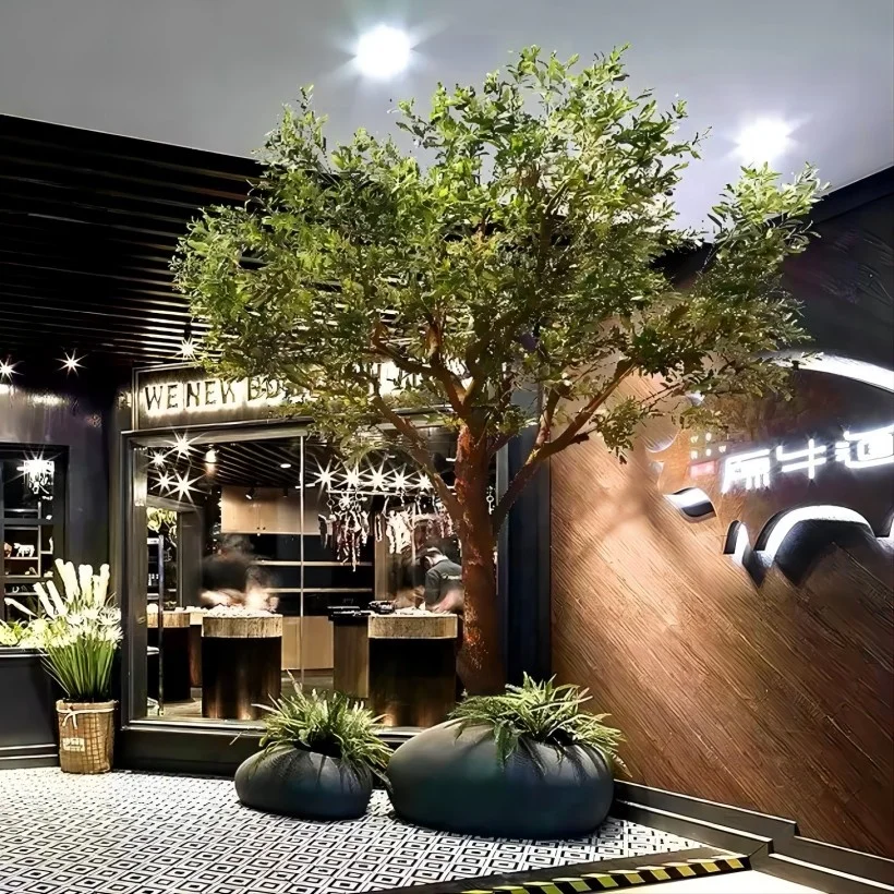 Grande Albero di Ulivo Artificiale per Esterni Albero di Ulivo Finto in Plastica per Ombreggiatura Grande Albero di Ulivo Artificiale