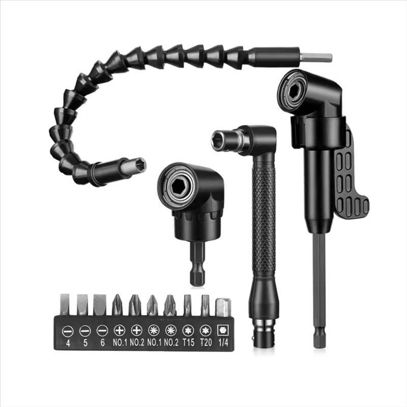 Set di 14 Pezzi Adattatore per Cacciavite Flessibile con Prolunga a Doppia Testa Chiave a Cricchetto Prolunga per Cacciavite Angolare