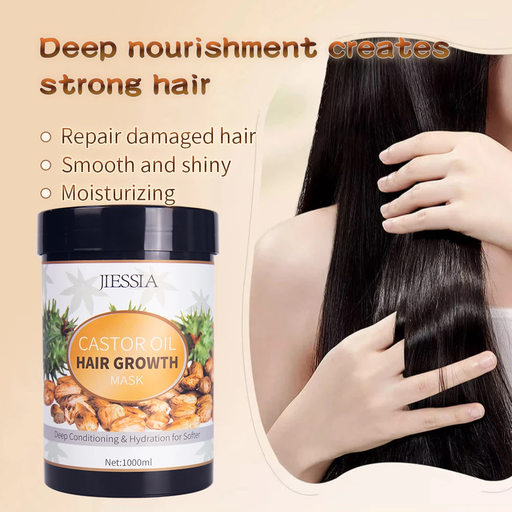 Maschera per Capelli OEM a Marchio Privato Riparazione Profonda e Crescita dei Capelli Prodotti per la Cura dei Capelli Maschera Naturale all'Olio di Ricino