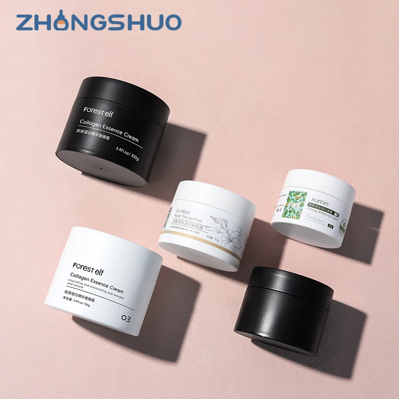 30ml 50ml 100ml crema di plastica vasetti cosmetici in PP vasetti di crema cosmetica nera vasetti di lozione per la cura della pelle bianca in plastica