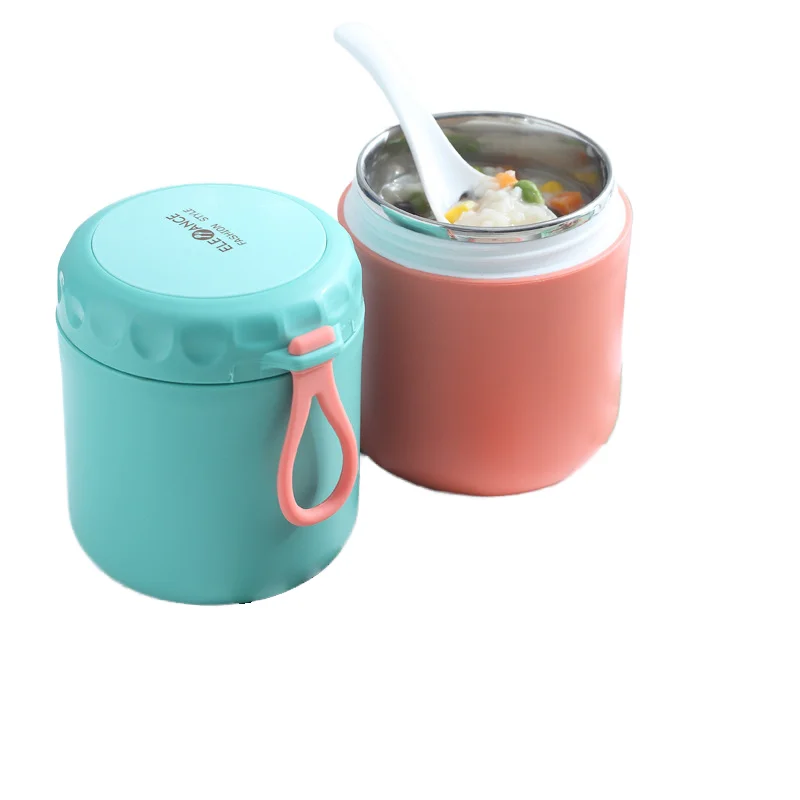 Contenitore Termico per Zuppa Lunch Box in Plastica AS+PP+PE+Paglia di Grano Tazza per Alimenti Caldi Contenitore per Forno a Microonde Bento Box Quadrato 1-2L per Bambini