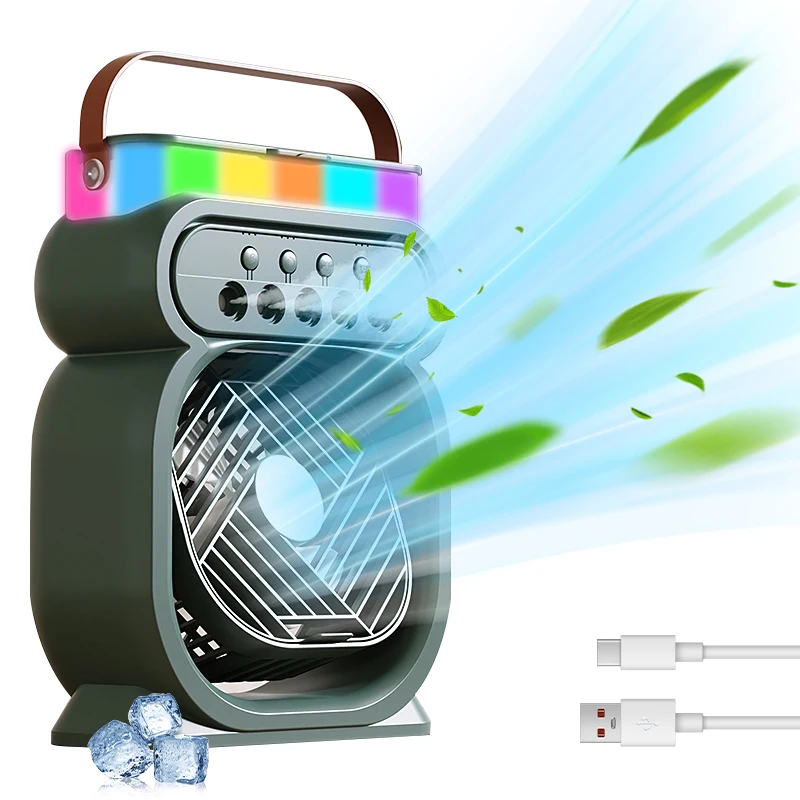 2025 estate ventola di raffreddamento aria Usb ricaricabile dimensioni personali Mini Spray umidificatori portatile aria condizionata ventilatore per i viaggi