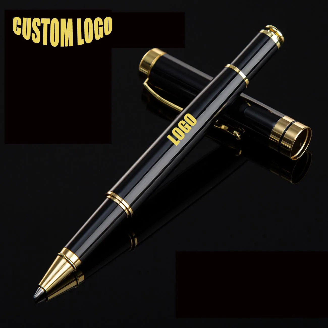 Personalizzato Logo Multi-colorato Biro penne a sfera di lusso in metallo penna con inchiostro nero e blu per la pubblicità all'ingrosso penna della macchina fotografica