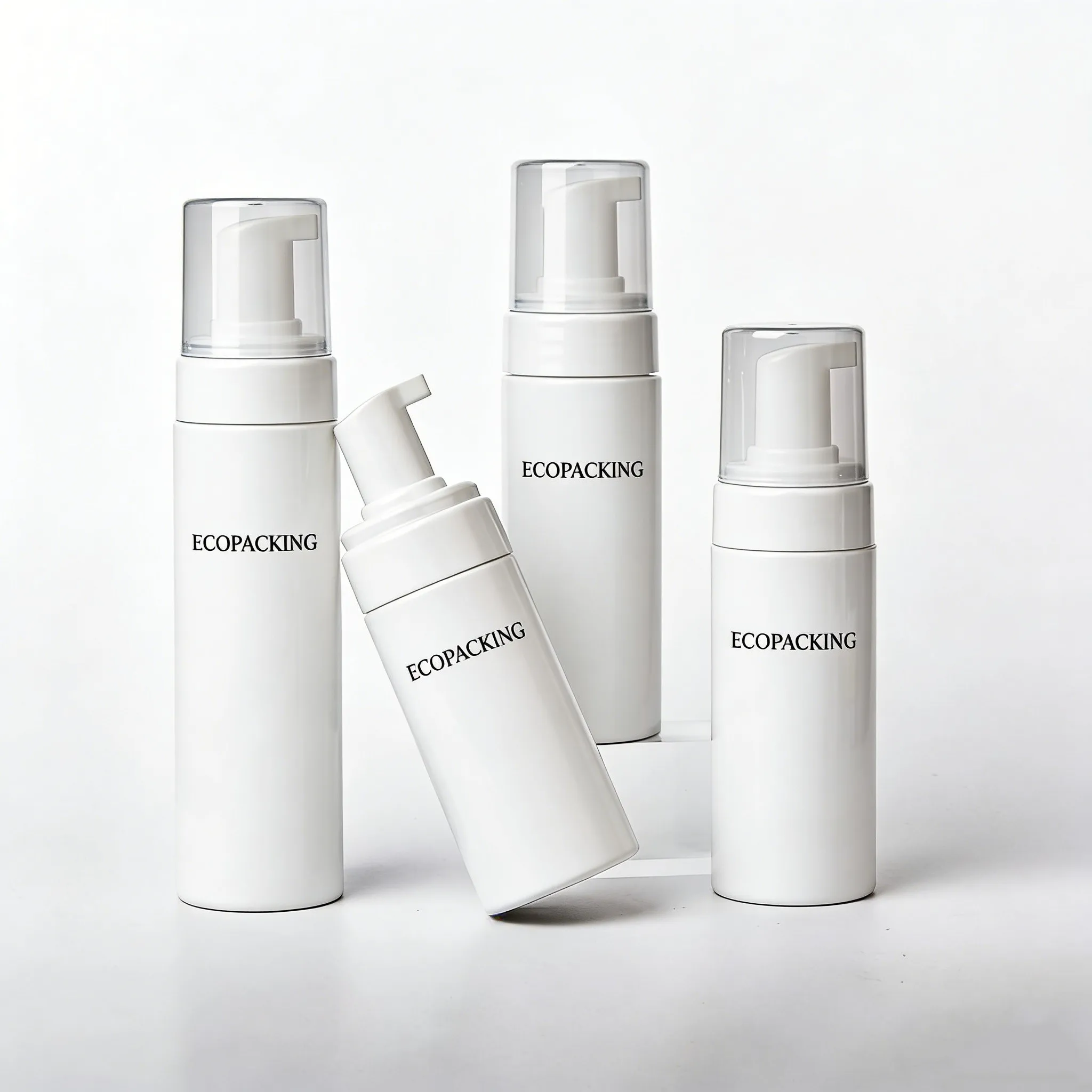 Bottiglie vuote in plastica Pet Foam 50ml 60ml 80ml 100ml 120ml 150ml 200ml trasparente bianco viso Mousse schiuma bottiglie pompa