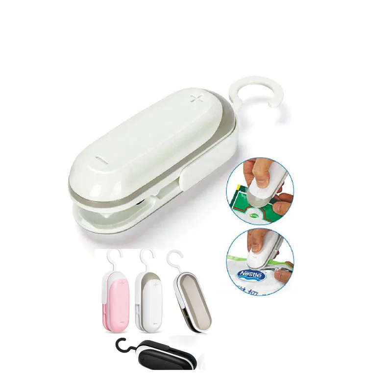 Mini macchina sigillatrice per sacchetti di plastica portatile 2-in-1 sigillanti termoaspirapolvere con gancio