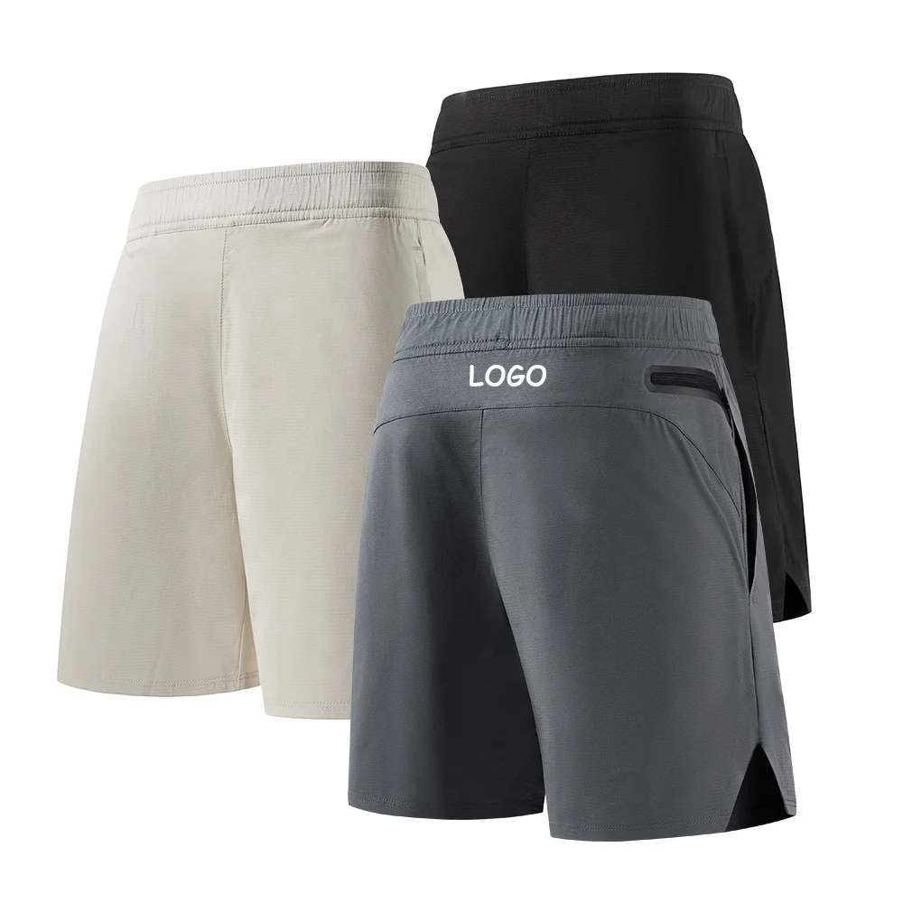 Abbigliamento sportivo con Logo personalizzato da uomo atletico allenamento traspirante ad asciugatura rapida pantaloncini da uomo Fitness in poliestere pantaloncini da ginnastica da uomo