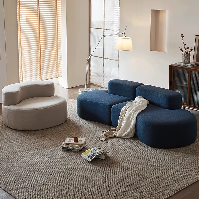 Divano da soggiorno in tessuto a compressione spugna comodi divani compressi componibili componibili componibili componibili disossati e rotondi Set divano curvo