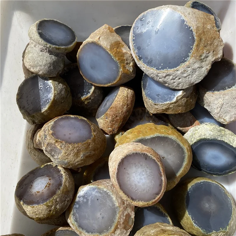 Enhydros Grezzo naturale Agata Pietra Di Cristallo di Acqua Bile Agata Con Acqua Intrappolato All'interno di Acqua In Movimento Le Bolle