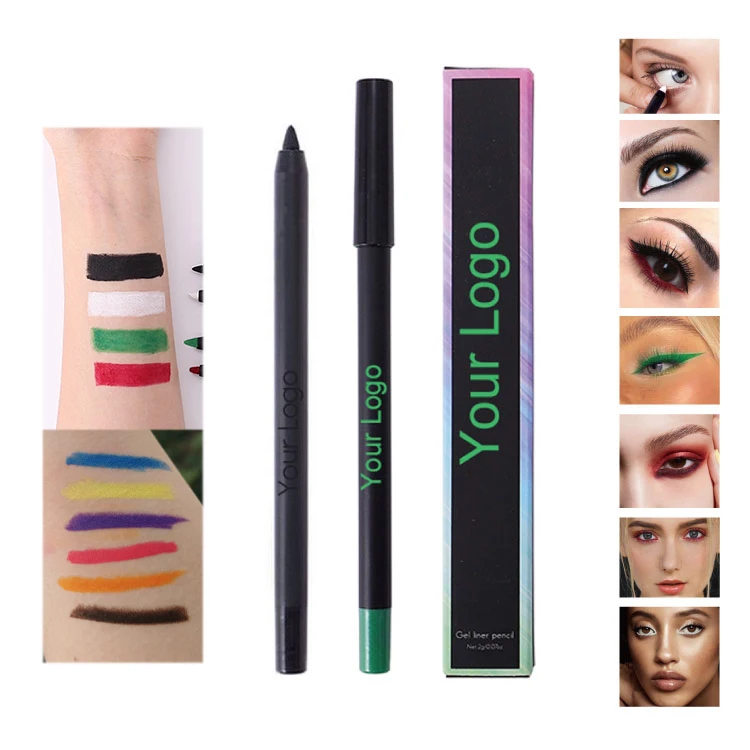 Matita per Eyeliner Kohl in Gel colorato impermeabile con etichetta privata