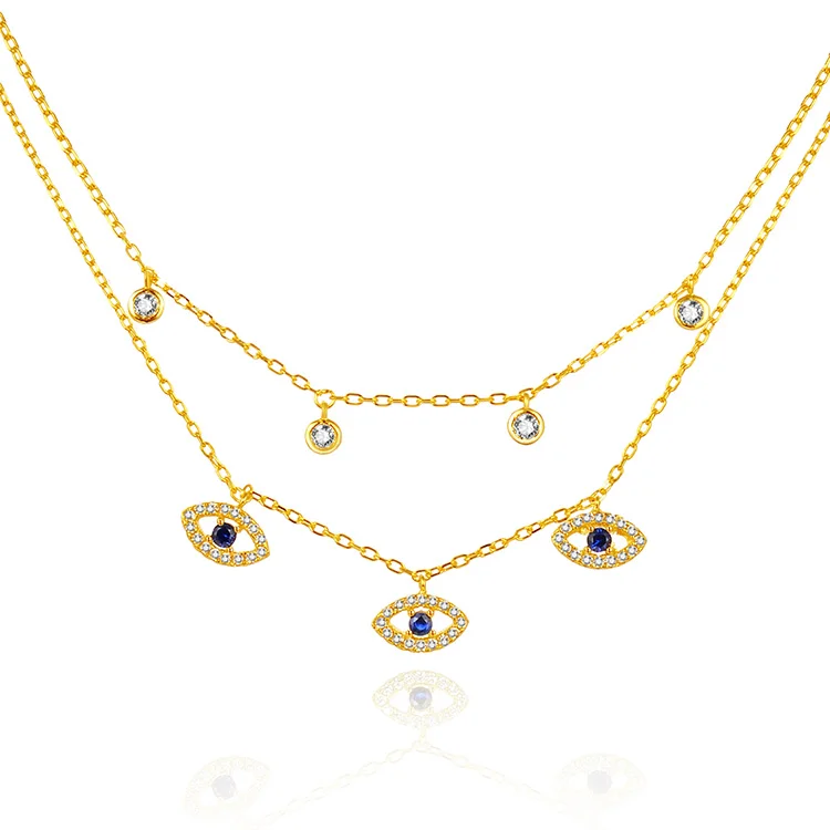 Collane di gioielli popolari turchi collane con ciondolo in POLIVA da donna in argento Sterling 925 con catena a maglia geometrica in zircone 7*9 MM