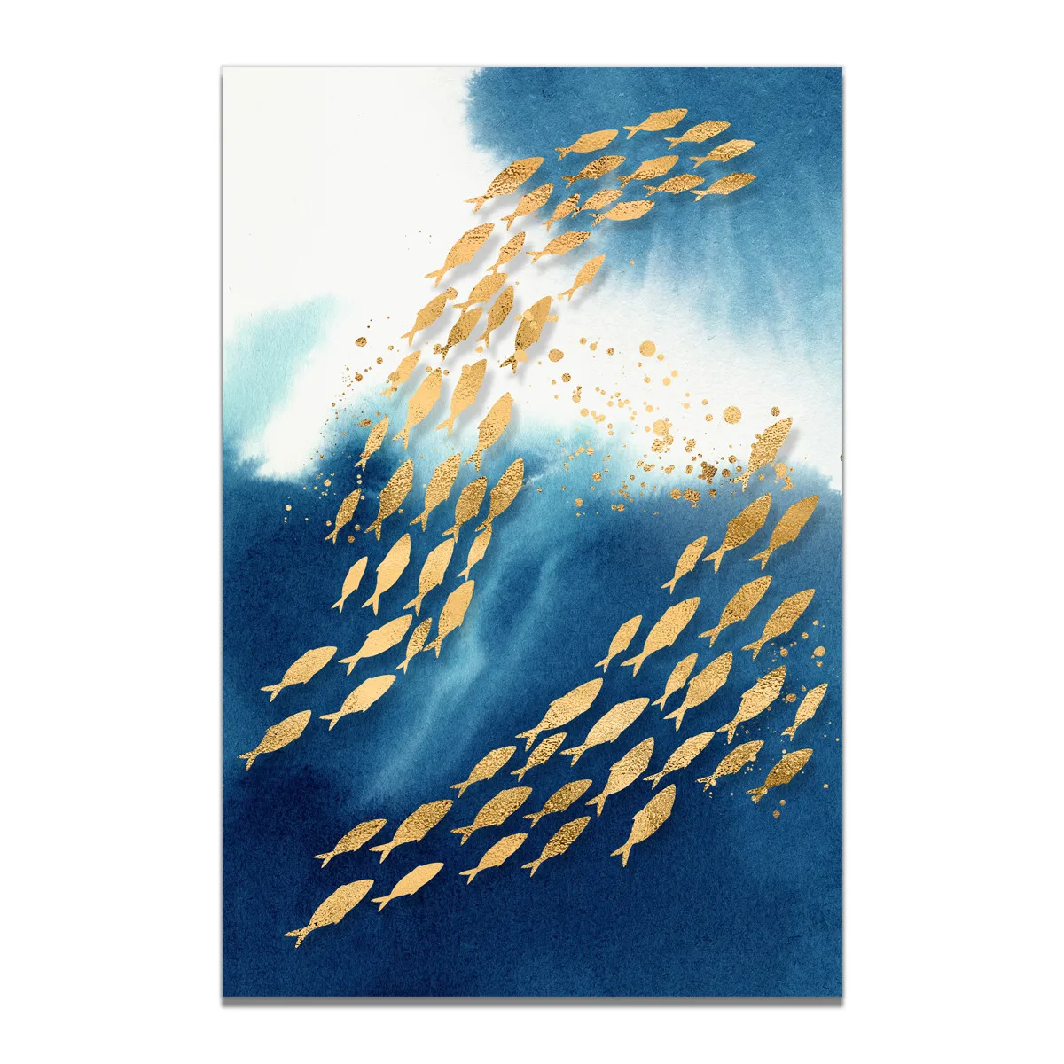 Abstract Nature View Gold Fish Moon Canvas Poster Art Print Home Wall Decor pittura a olio su tela Poster Print Wall Art Picture