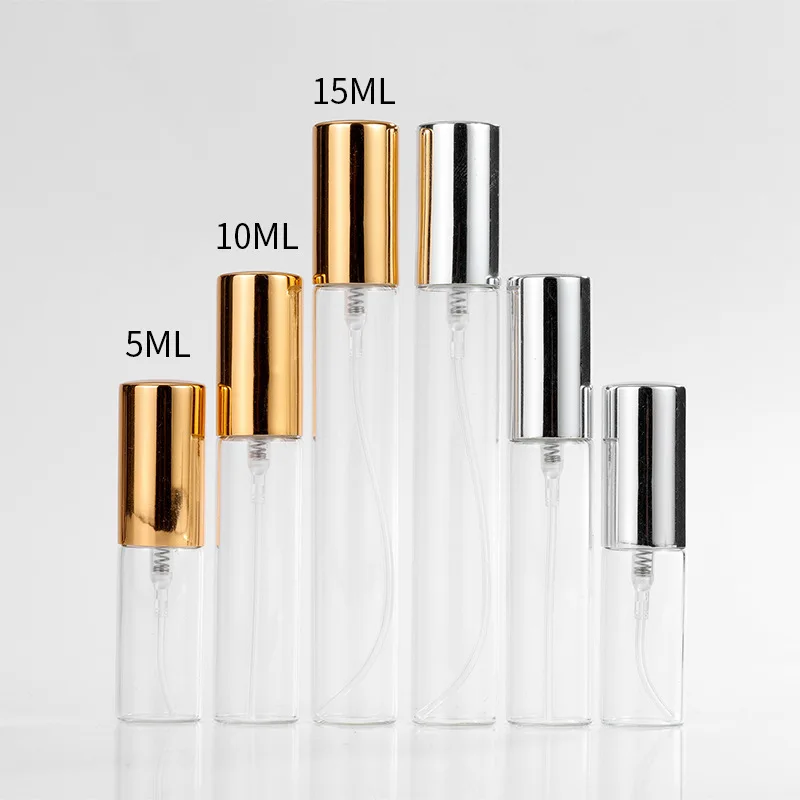 5 ml 10 ml 15 ml bottiglie di profumo di vetro con Spray sottile nebbia profumo di vetro bottiglia di profumo di lusso vuota ricaricabile bottiglia di profumo