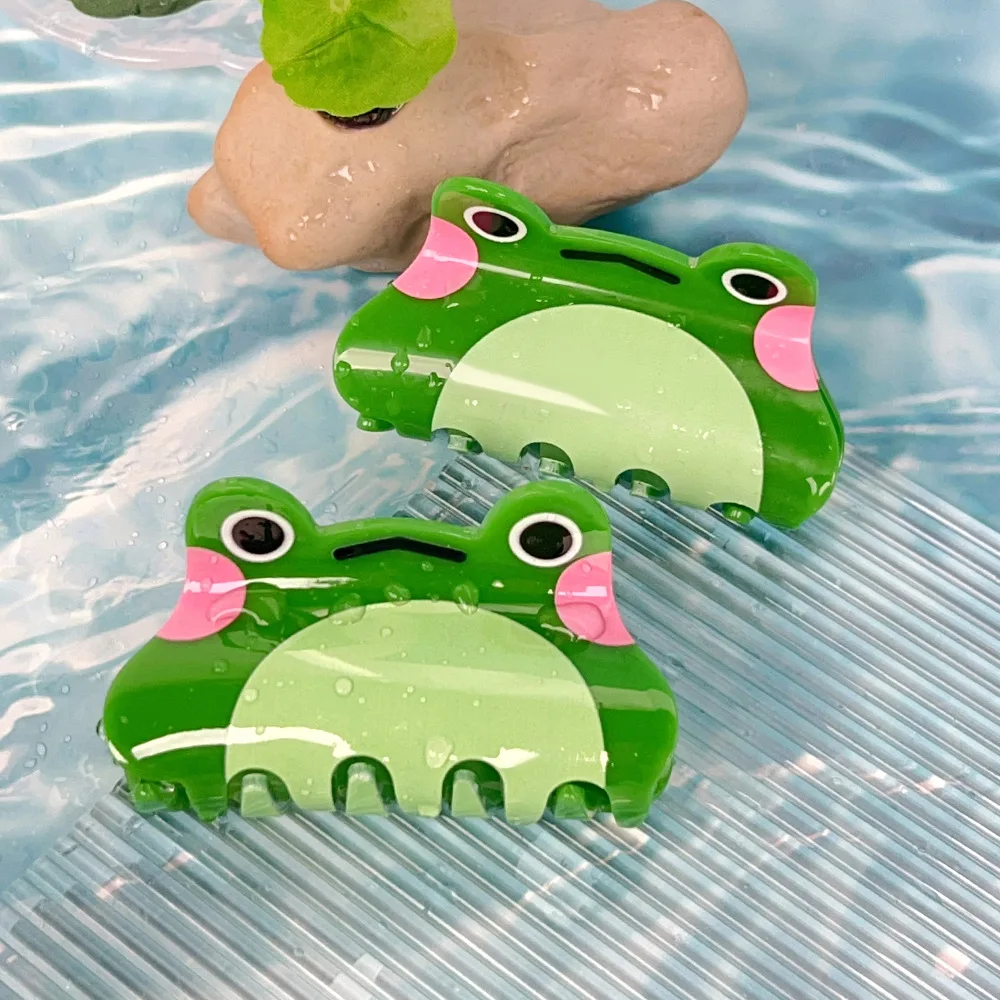 Nuovo Design Fermaglio per Capelli a Forma di Rana Cartoon Accessorio per Acconciatura Semi-Raccolta Clip Creativa in Acrilico a Forma di Squalo per Uso Quotidiano Fermacapelli YaRui