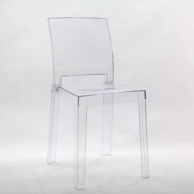 Vendita all'ingrosso trasparente per eventi in acrilico policarbonato sedia da pranzo in plastica in policarbonato sedia da sposa trasparente